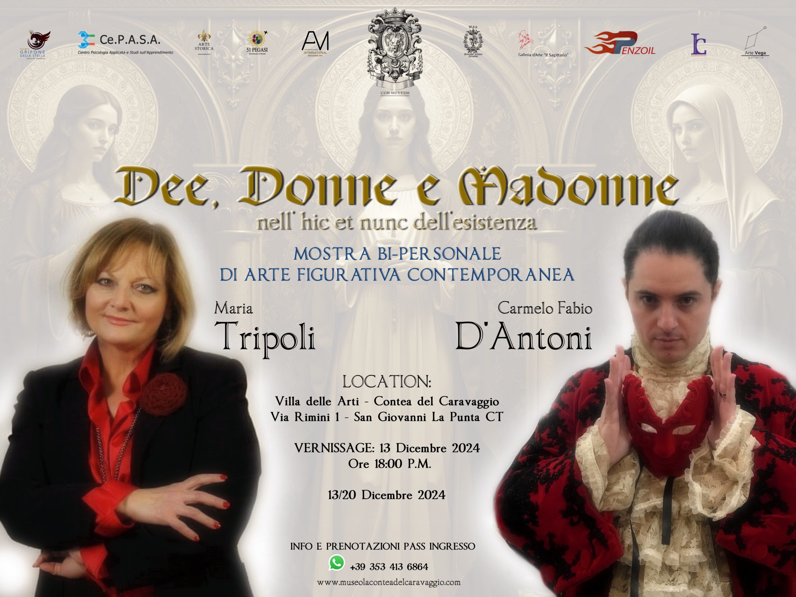 “DEE, DONNE E MADONNE” NELL’HIC ET NUNC DELL’ESISTENZA – Mostra Bi-Personale di Maria Tripoli e Carmelo Fabio D’Antoni